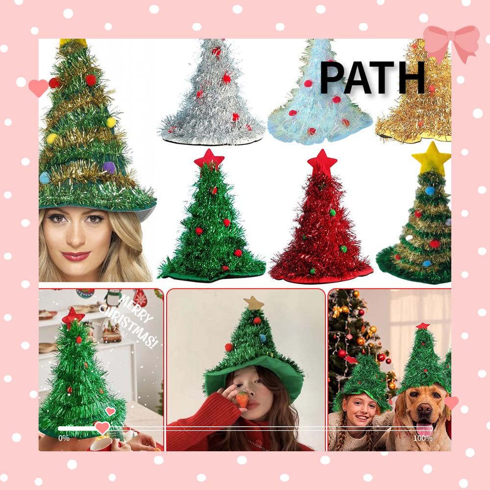 PATH Christmas Tree Hats Merry Christmas Nonwoven Rain Silk Navidad