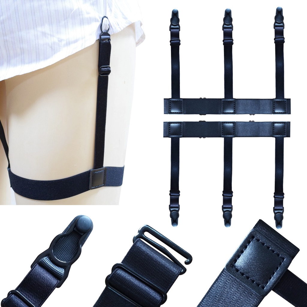 7 inch Adjustable Elastic and Metal Garter Straps Suspenders