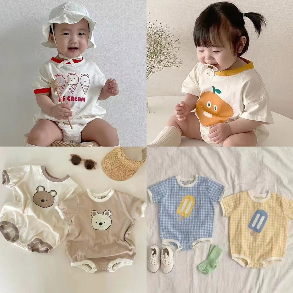 Children Clothing Baby Clothes INS Style Summer Infant Cute Bear Casual ...