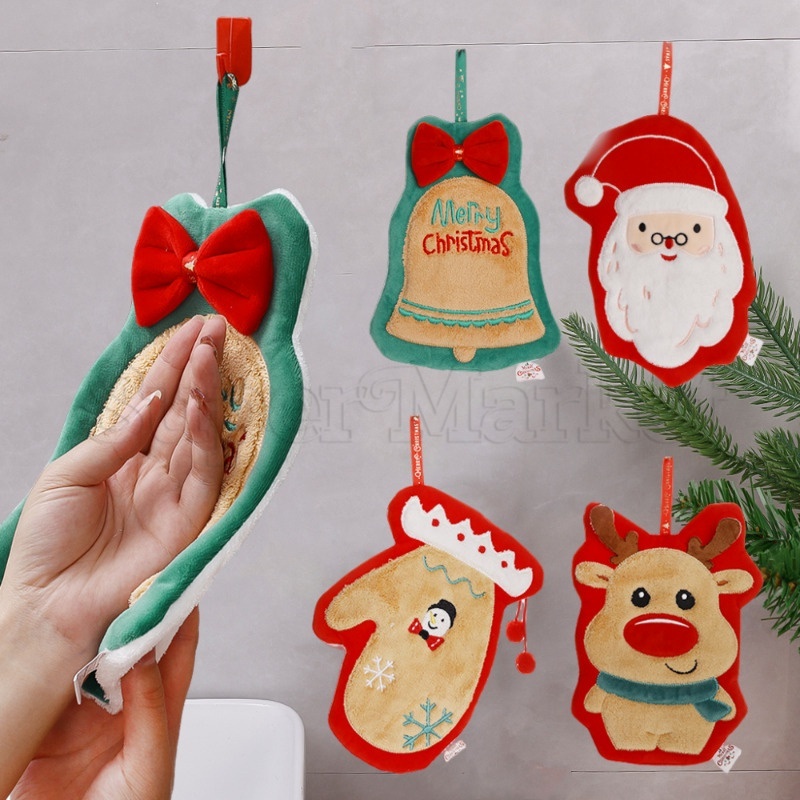 [ Featured ] Quick-drying Hand Wipes / Christmas Santa Elk Shaped Towel ...