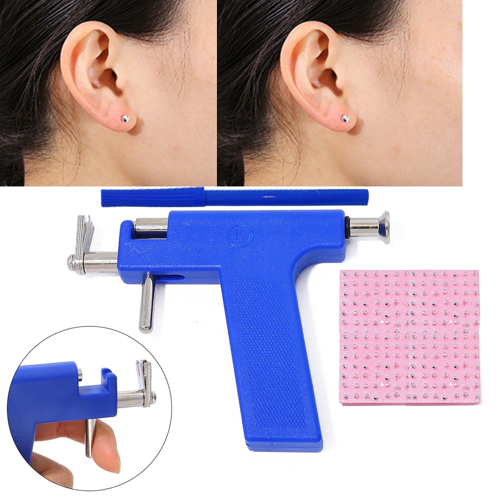 Ear Piercing Kit Gun Tool Set Ear Nose Navel Body Kit Safety Pierce ...