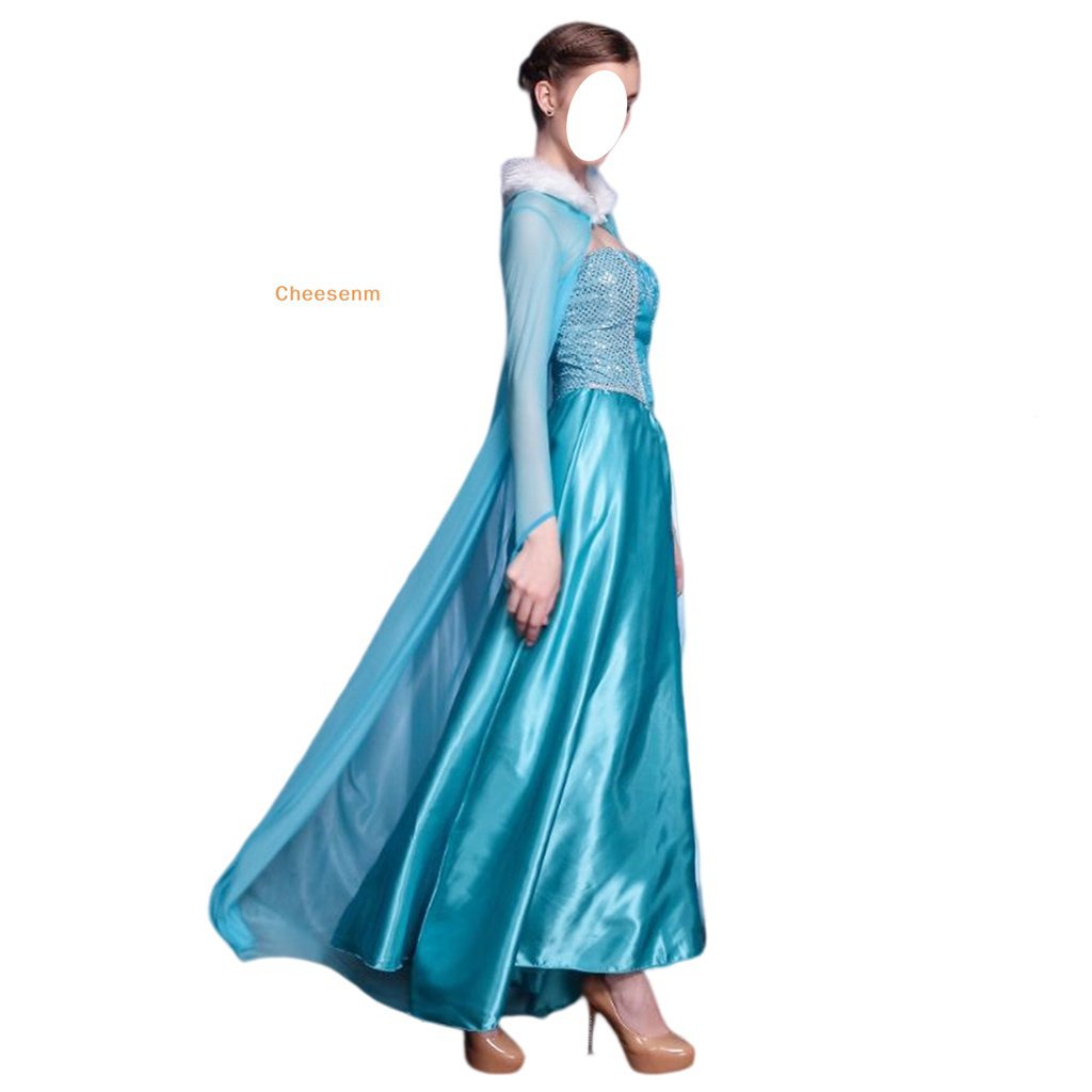 【In stock】Cheesenm Elsa costumes for adult Elsa blue princess dress