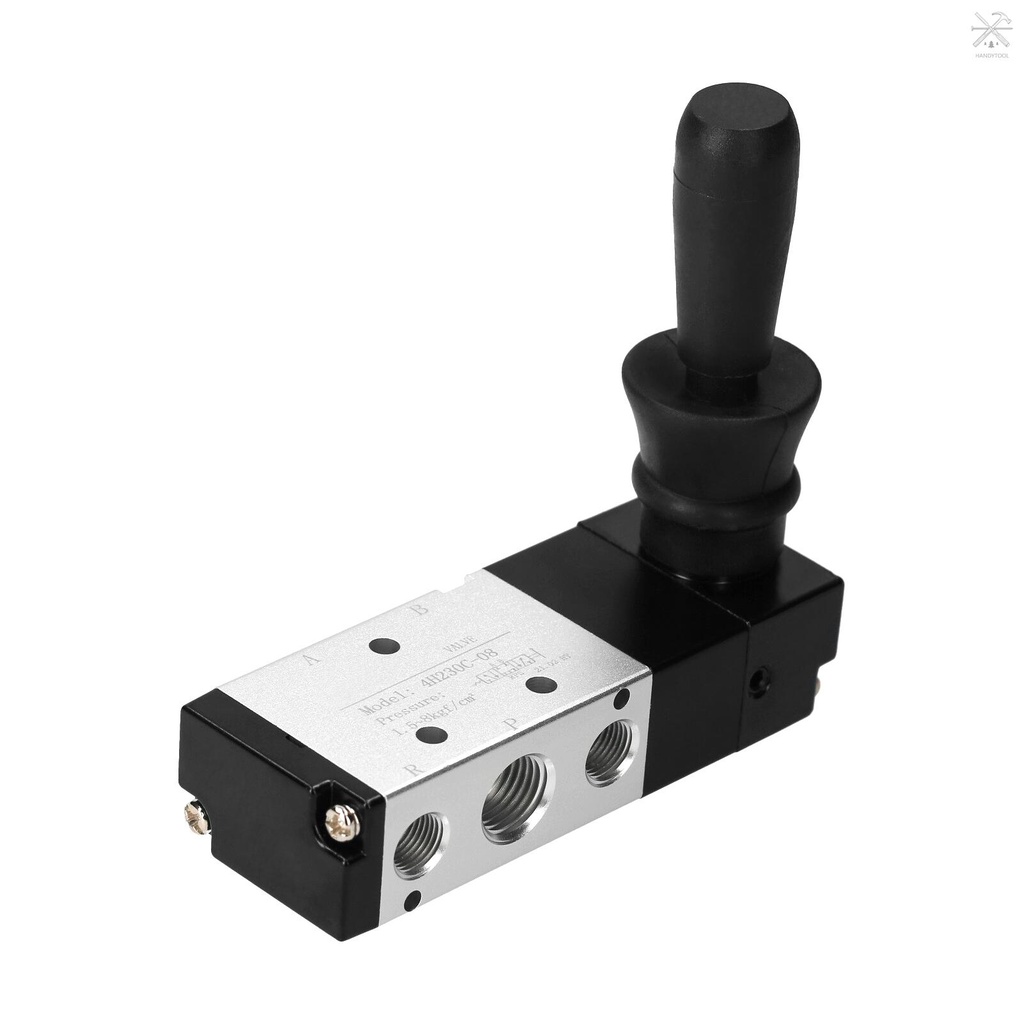 HTYY Pneumatic 1/4'' PT 5 Way 3 Position Air Hand Lever Operated Valve