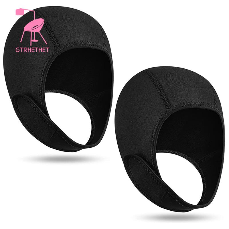 2 Pcs Neoprene Diving Hood Thermal Wetsuit Hood Cap Swim Caps with Chin