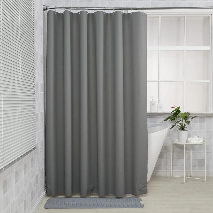 Peva Solid Color Shower Curtain Waterproof Bathtub Bathing Cover Bath