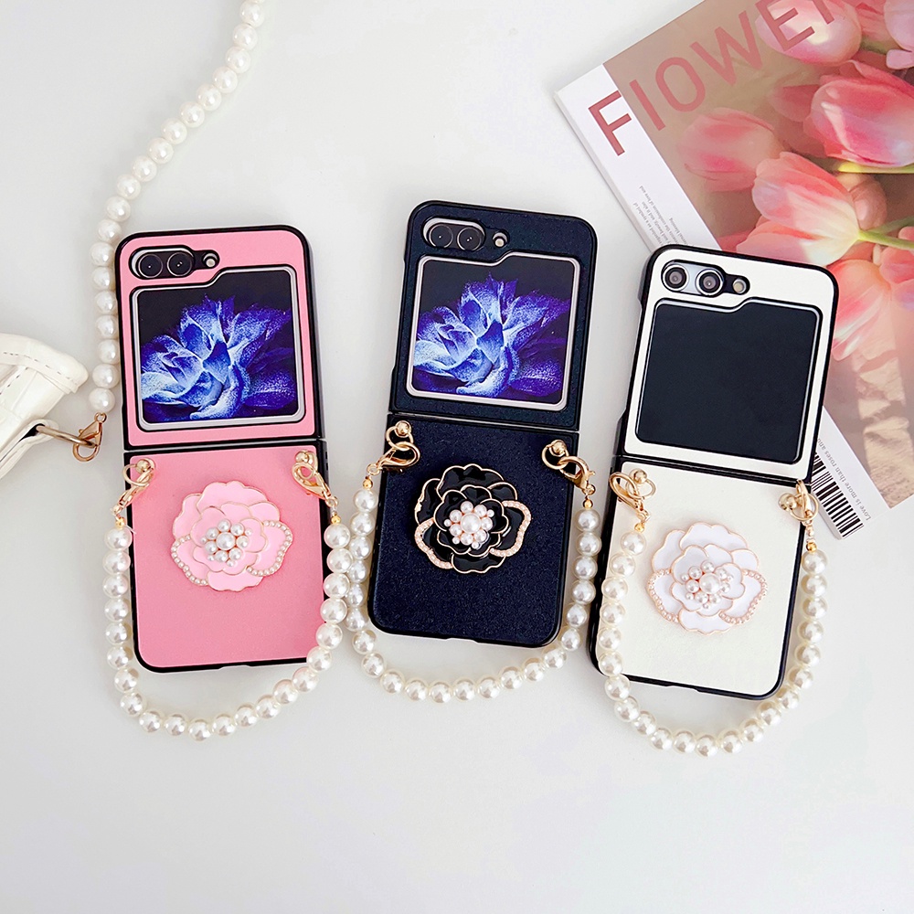 Fashion Camellia Flower Folding Phone Case for Samsung Galaxy Z Flip 3
