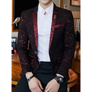 Red on sale patterned blazer