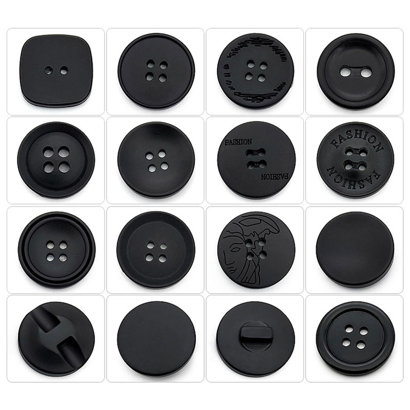 10pcs/lot Black Round Four Eye Resin Sewing Buttons Suits Coats Clothes ...