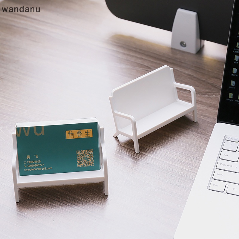 [wandanu] 1Pc Simple White Bench Style Business Card Holder Stand Case Creative Sofa Name Card