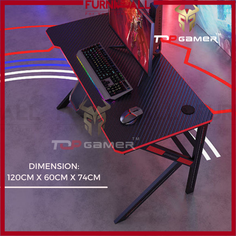 TOP GAMER Carbon Gaming Table Desk /Office Table/Game Table/Study Table ...