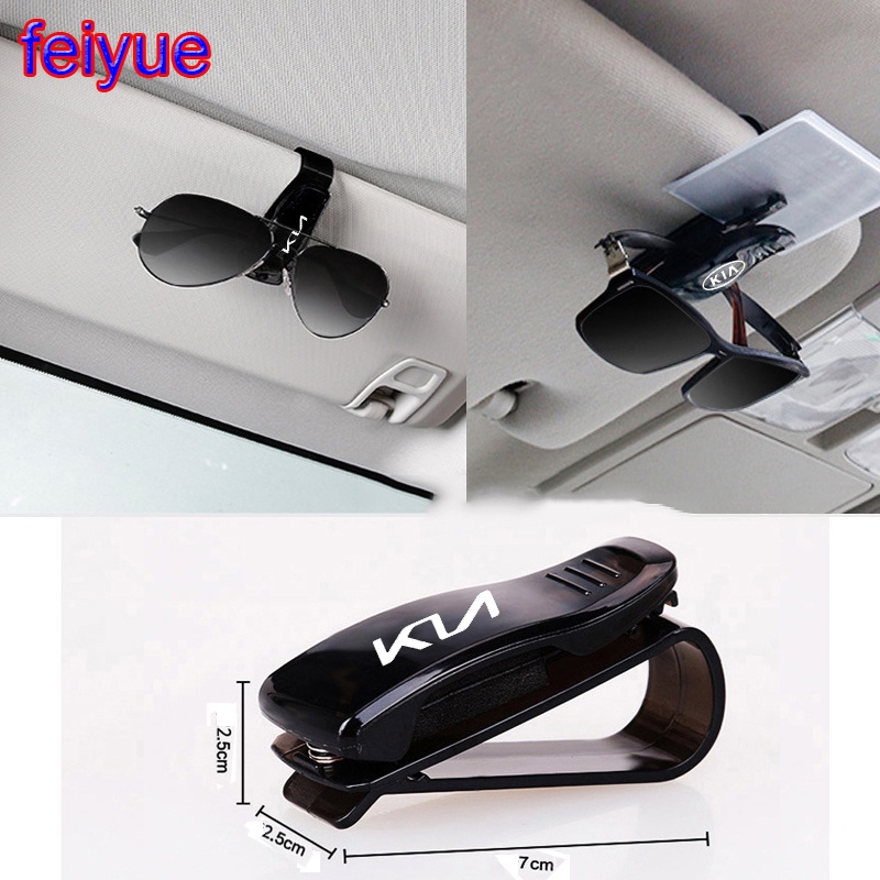 ABS Portable Car Glasses Cases Ticket Card Clamp Car Sun Visor ...