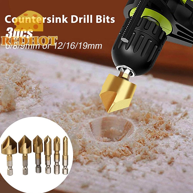 3PCS Set 12/16/19mm Countersink Boring Drill Bit Set For Wood Metal