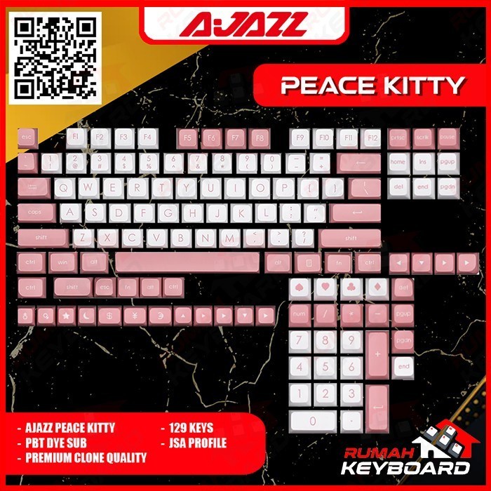 Keycap - KEYCAPS - JSA - AJAZZ PEACE KITTY - PBT DOUBLE SHOT - DYE SUB ...