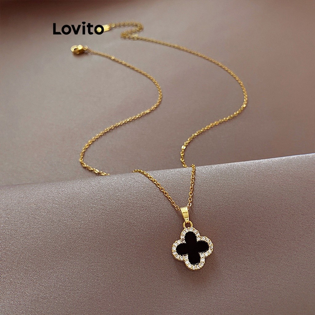 Lovito Casual Floral Temperament Necklaces for Women LFA03222 (Gold/Silver)
