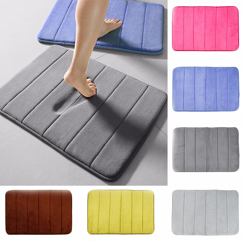 Bathroom NonSlip Mat Thick Coral Fleece Memory Foam Memory Absorbent Mat Bedroom AntiSlip Mat