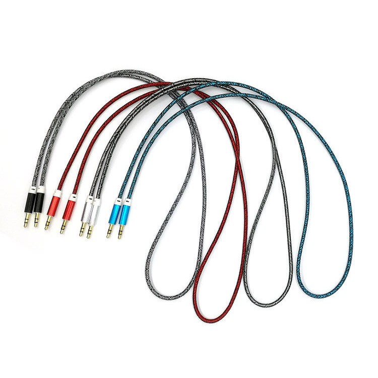 Kabel Aux Nylon kabel aux audio 100 CM 3.5 MM audio Hp Pc Dll - Gambar 3