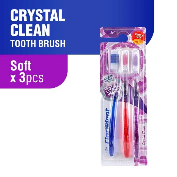 Ciptadent Sikat Gigi Crystal Clean Soft Kotak Isi 3 Pcs x3 - Gambar 2