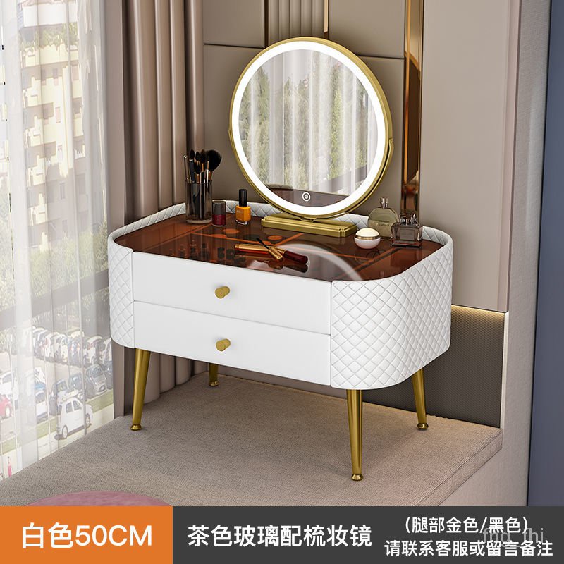 YQ62 Bay Window Dressing Table Solid Wood Light Luxury Small Storage