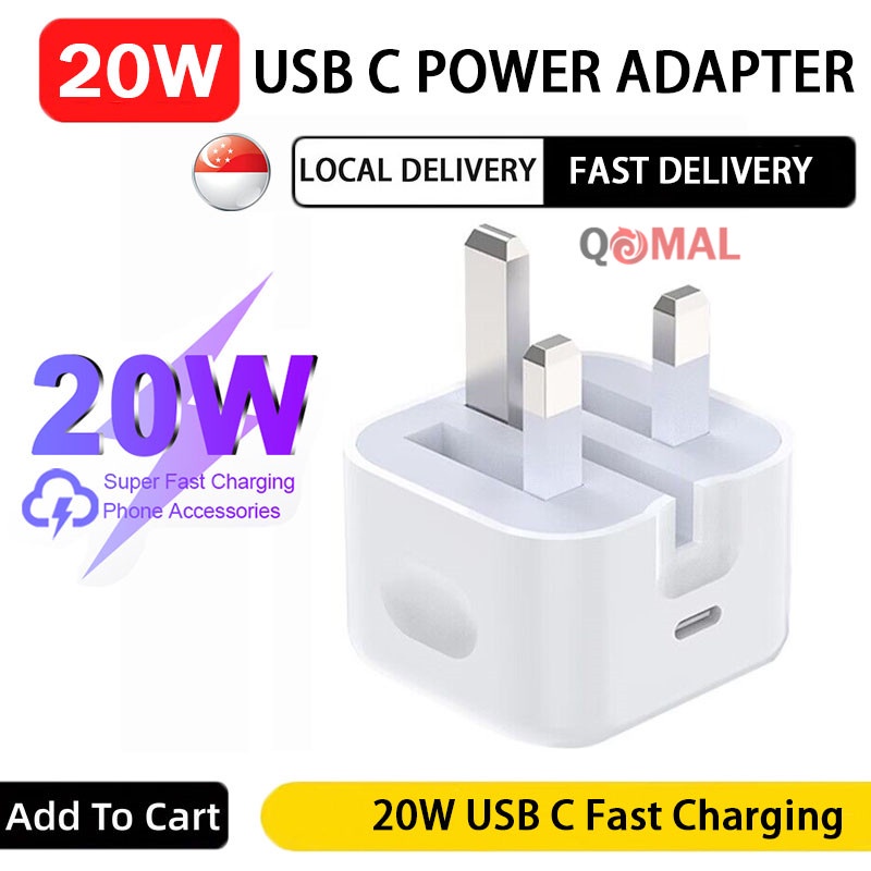 (Ready SG Stock) 20W PD USB-C Power Adapter Type C Fast Charging Wall ...