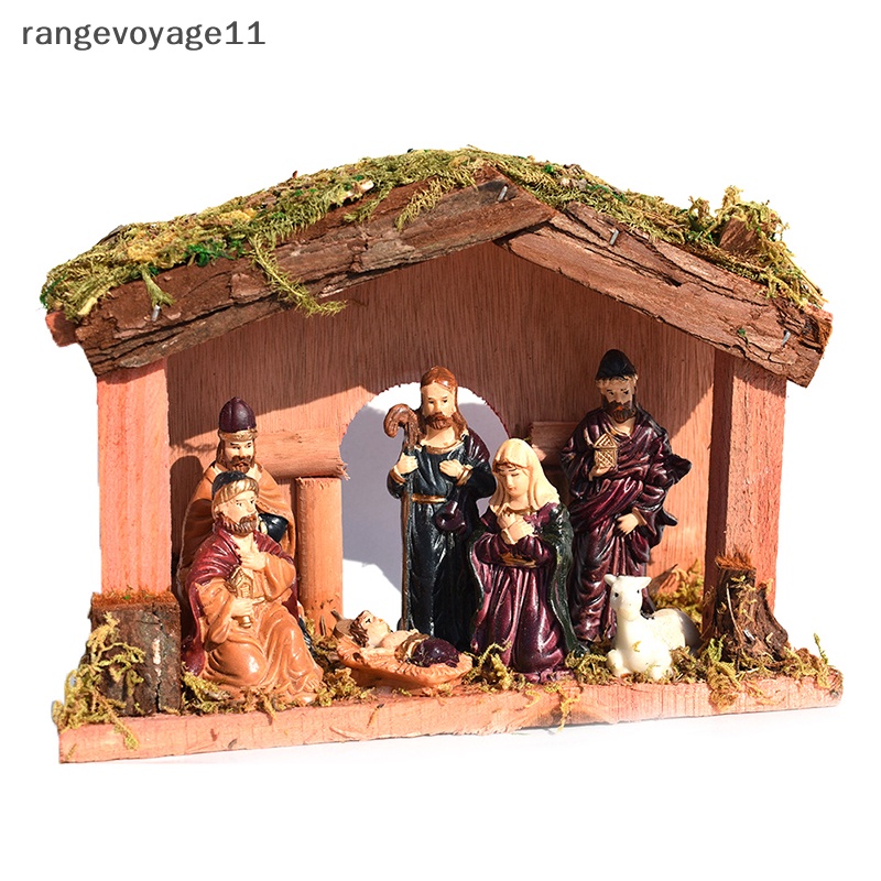 [Rangevoyage] Nativity Set With Stable Christmas Nativity Scene Resin