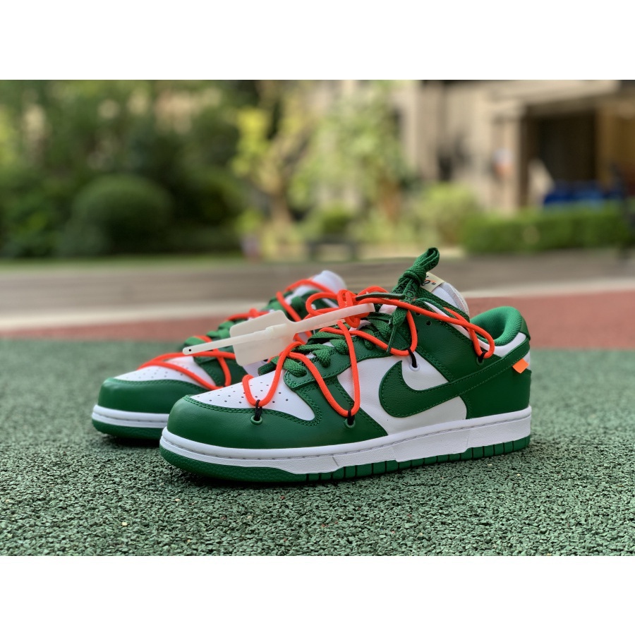 Off-White x Nike sb dunk Low LTHR OW White turquoise green sneaker