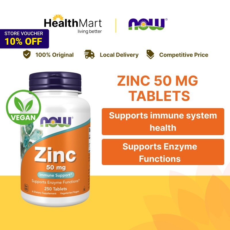 [SG] Now Foods, Zinc 50 mg, 250 Tablets (Immune Support) | Shopee Singapore