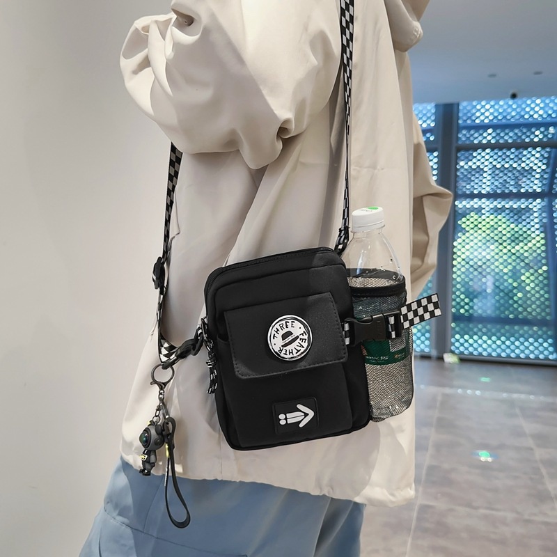 Small Shoulder Bag for Men Japanese Style Crossbody Bag with Mesh