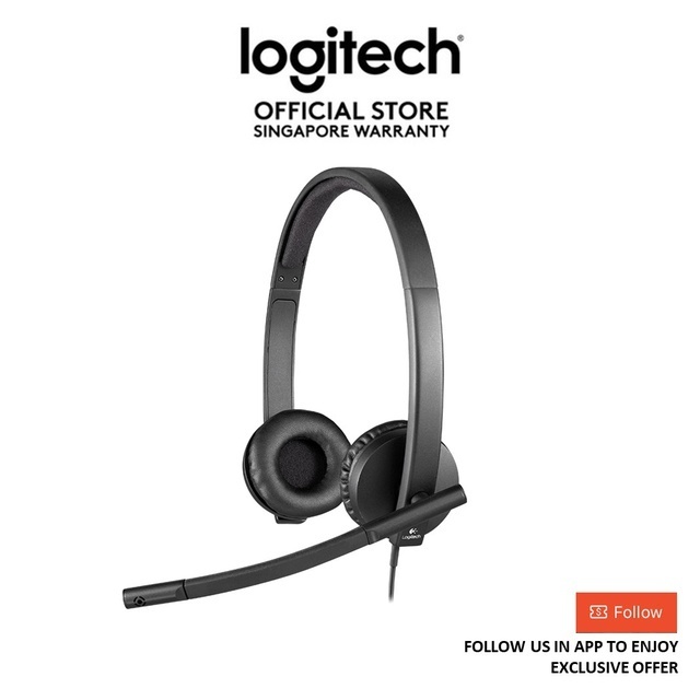 Logitech H570e USB Stereo Headset With Noise Cancelling Microphone EBL Shopee Singapore