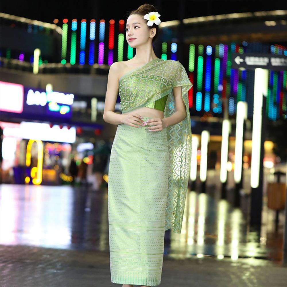 DOREEN The Songkran Festival Costume, Boob Tube Top Glitter Powder Thailand  Festival Skirt Set, Sequin Traditional Beads Ethnic Thai Shawl The Songkran  Festival | Shopee Singapore