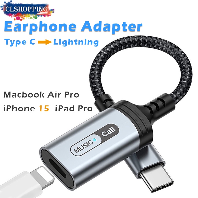 USB C to lightning Audio Adapter For iPhone 15 iphone earphone adapter