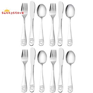 12 Pieces Kids Silverware Stainless Steel Children's Safe Flatware