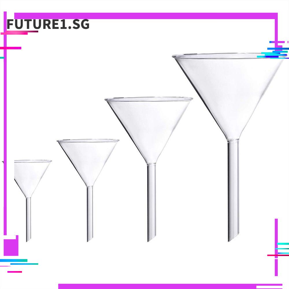 FUTURE1 4Pcs Glass Funnel Set, Borosilicate Glass Funnels, Short Stem Filling Funnels Science