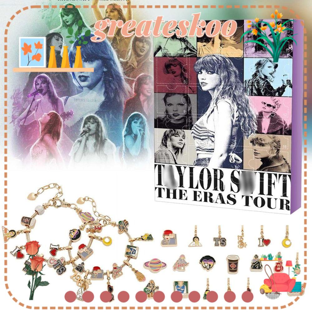 GREATESKOO Taylor Swift Bracelet, Jewelry Alloy Christmas Advent Calendar,  Creative Surprise Favorite Bracelet Accessories Christmas Decoration Box  Gift Girls | Shopee Singapore
