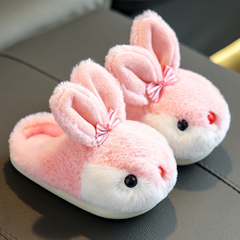 Children s Home Slipper Fluffy Warm Fashion Cotton Shoes Animal Rabbit Cartoon 2023 Kids House Indoor Plush Slippers for Boys Girls Shopee Singapore