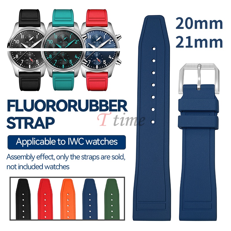 High Quality Fluoride Rubber Strap Watch Band for IWC Watch Big Pilot Portofino TOP GUN Portugieser 20mm 21mm Bracelet