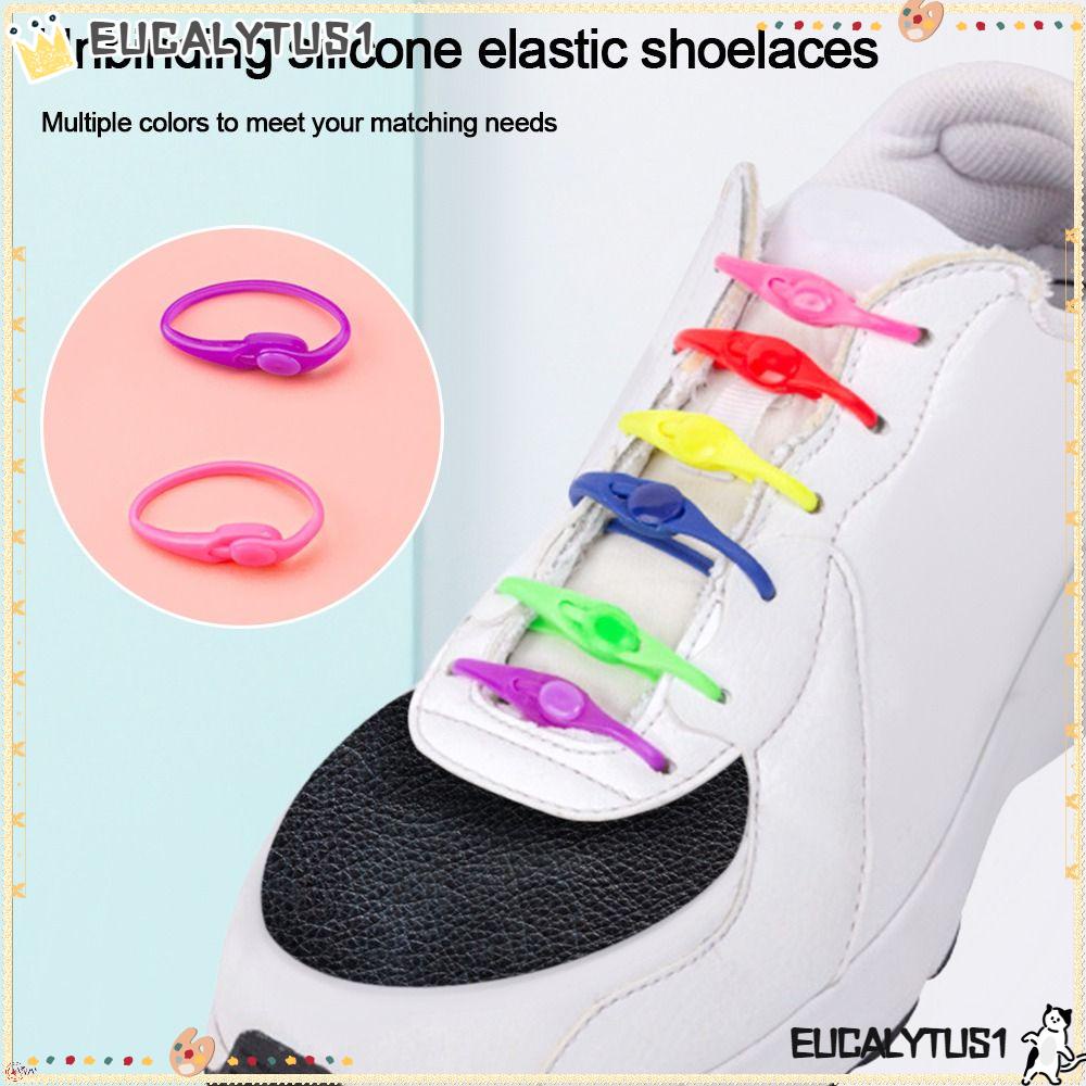 EUCALYTUS1 12Pcs/set Stretch Shoelace, Silicone Shoe Bands Sneakers