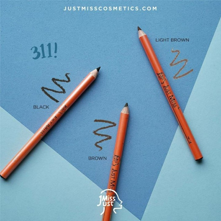 JUST MISS Eyebrow Pencil All Series / Justmiss Pensil Alis 708C / 311 / 209M / 801 / 708A / Merah Jingga Official - Gambar 2