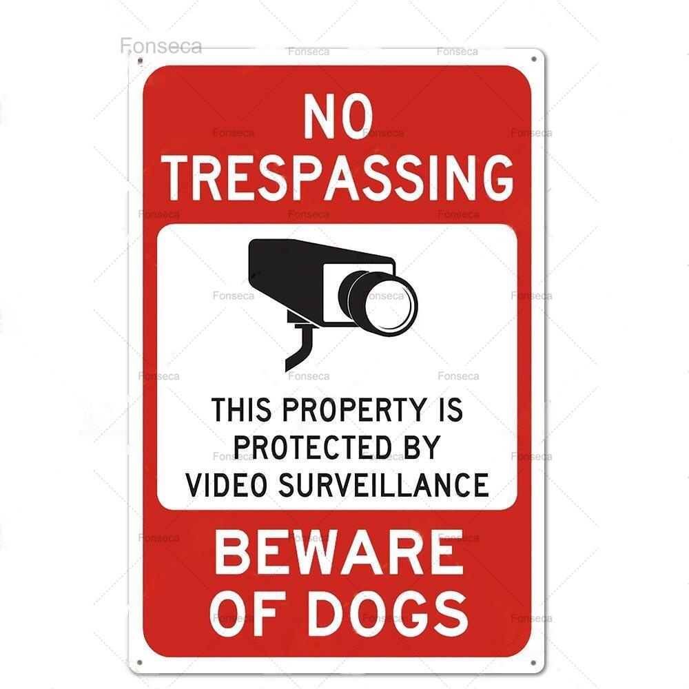 Beware of Dog Sign Warning Metal Sign Guard Dog Sign Wall Decor Yard