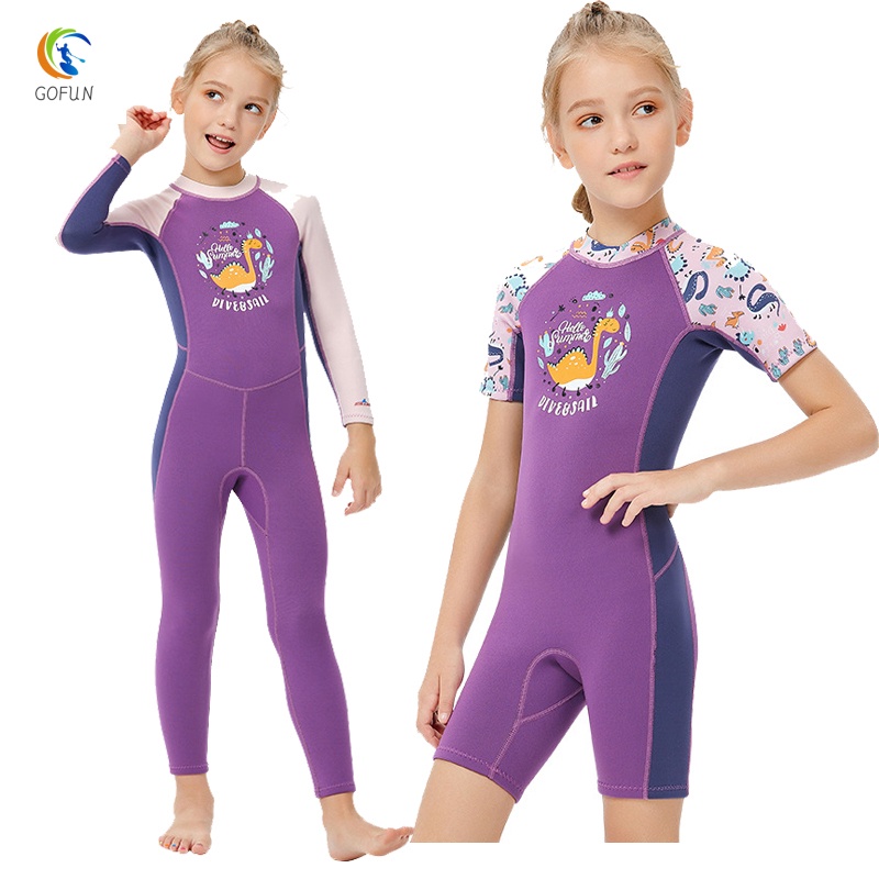 OnePiece Neoprene Baby Girls Thermal Swimwear 2.5mm Thermal Swimming