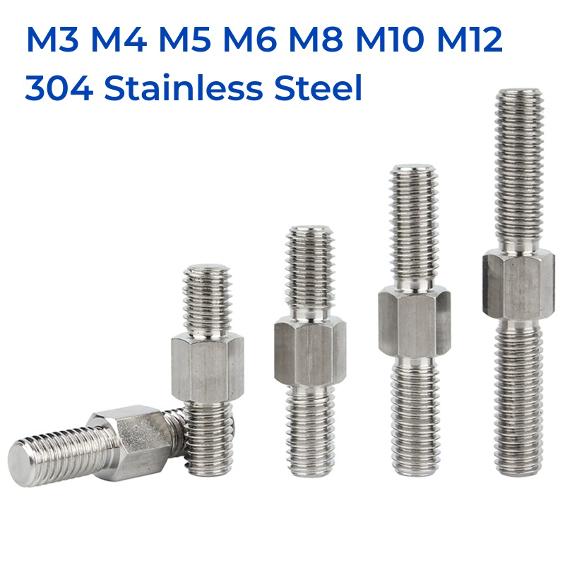 M3 M4 M5 M6 M8 M10 M12 304 Stainless Steel Left Right Thread Double End ...