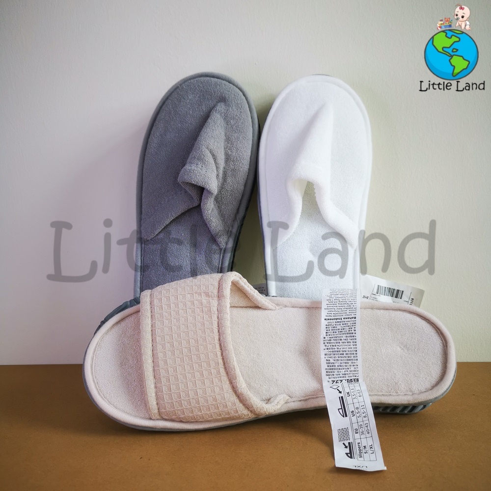 IKEA Comfy Home Slippers Grey White Beige Hotel Style Slipper