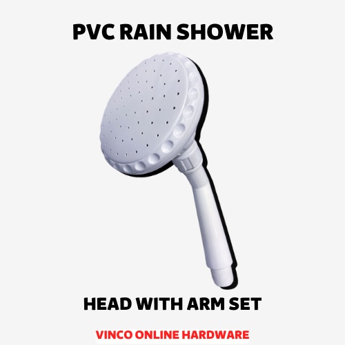 PVC Plastic Shower Rose Head With Arms Set Kepala Air Hujan Mandi PVC