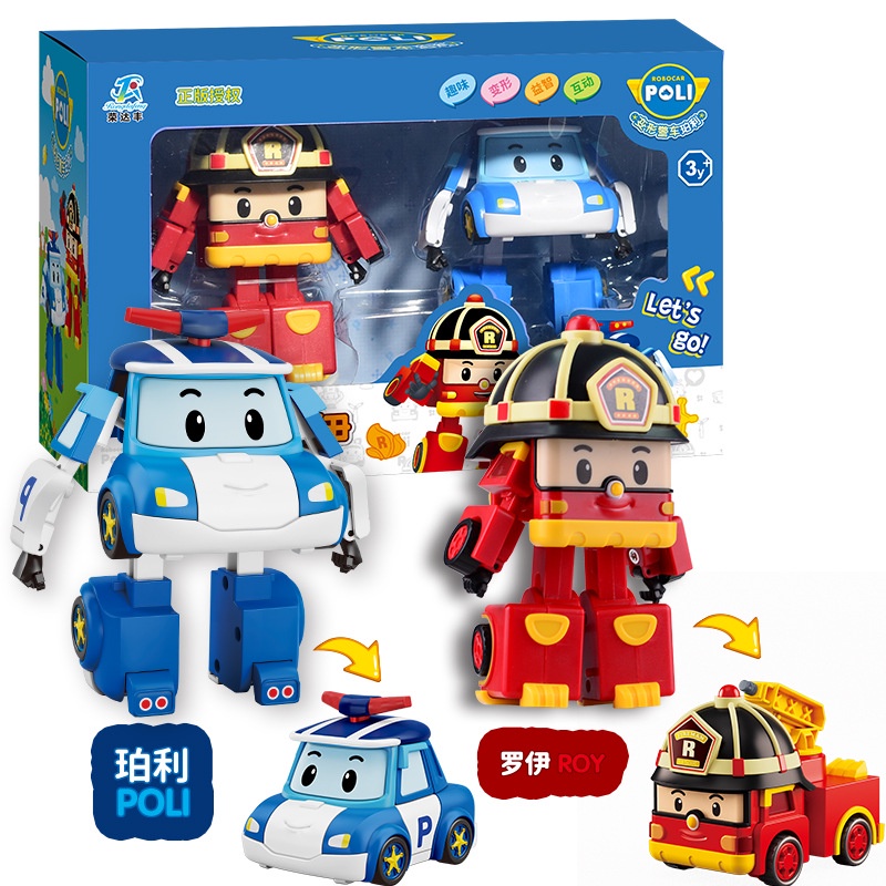 Set De 6 Jouets Poli Robocar Transformers - Voitures Robot Transformables, 10 Cm, Pour Enfants 3 Ans Et Plus - 3