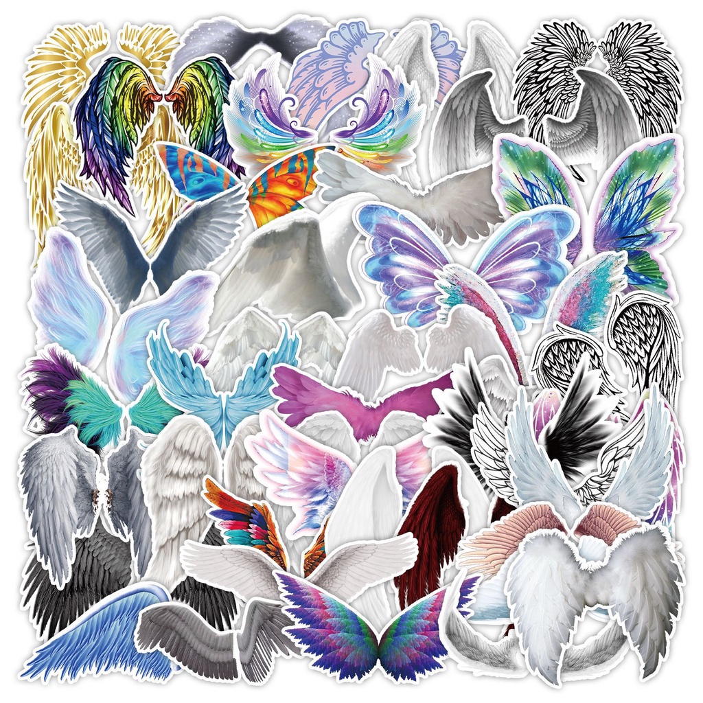 Graffiti Stickers 50PCs 【Angel Wings】 Refrigerator Mobile Phone Luggage