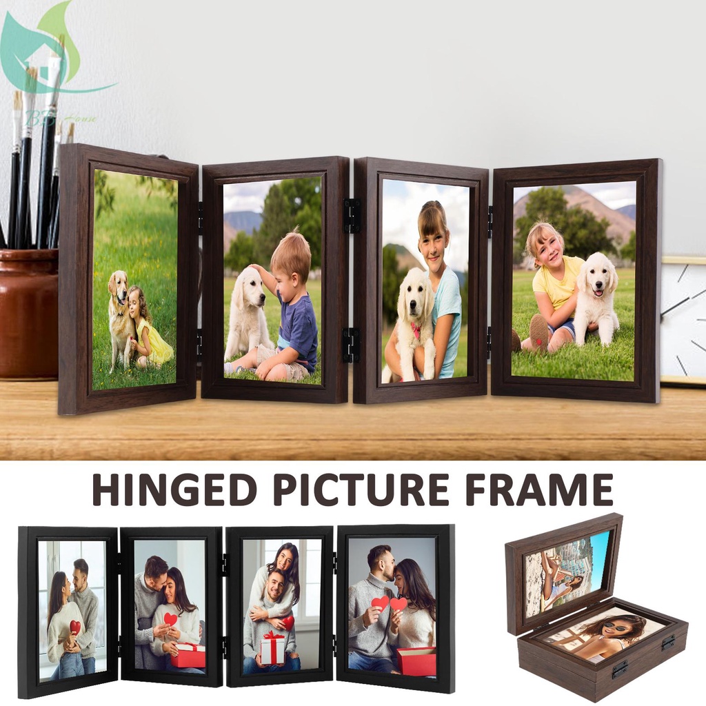 Hinged Picture Frames 4x6 inch Foldable Photo Frame with High ...