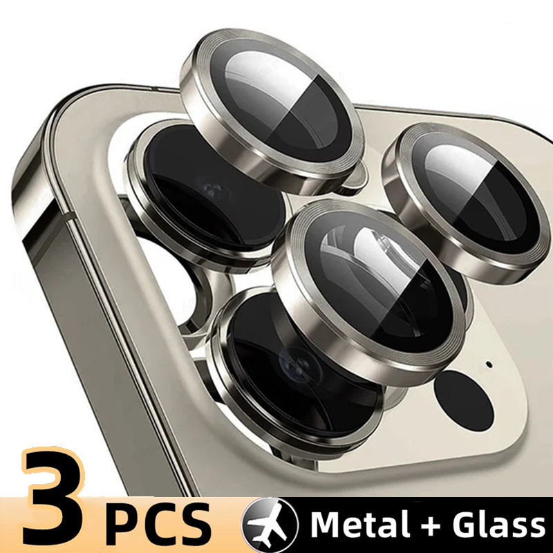Titanium Color Camera Lens Protector For iPhone 16 15 14 13 12 11 Pro ...