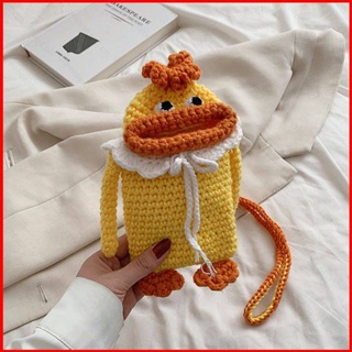 Cartoon Duck Shaped Crochet Shoulder Bag