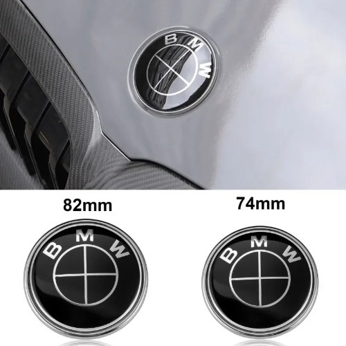 82mm/74mm All Black Car Emblem Hood Badge Front Rear Trunk Logo for X1
