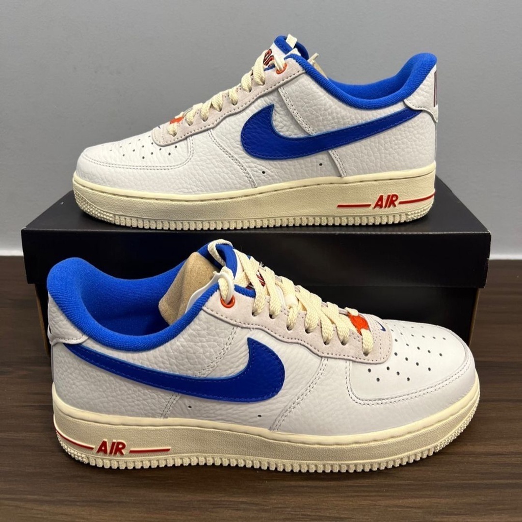 red and blue nike air forces