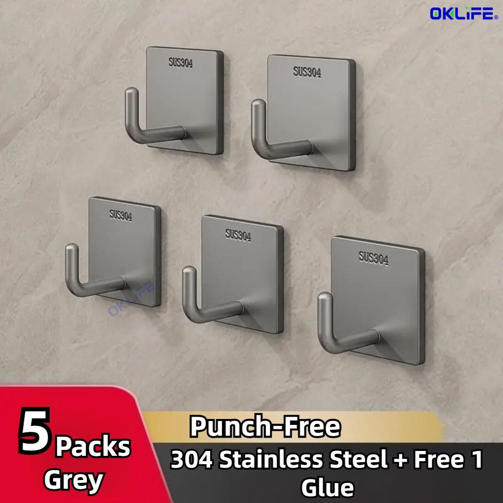 SUS 304 Stainless Steel Thickened Hook Kitchen Bathroom Hook Bathroom Single Hook Waterproof Hook view 7